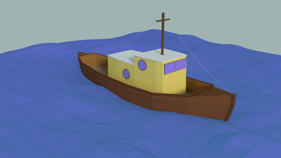 Low Poly boat preview image 1