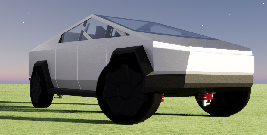 Rigged Tesla Cybertruck low poly preview image 1
