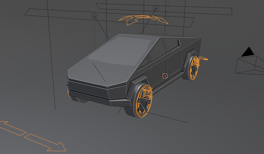 Rigged Tesla Cybertruck low poly preview image 2