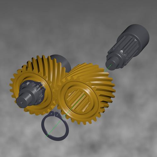 Helical gears with splined hubs preview image