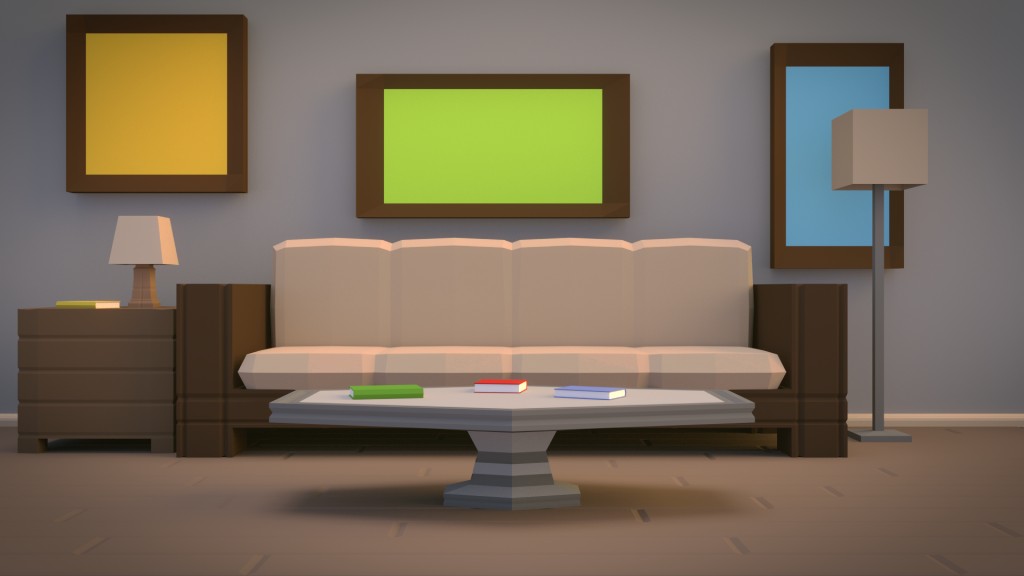 Low Poly Interior Scene +TIMELAPSE preview image 1