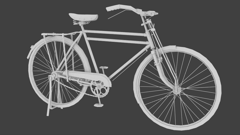 low poly Chinese traditional bike preview image 1