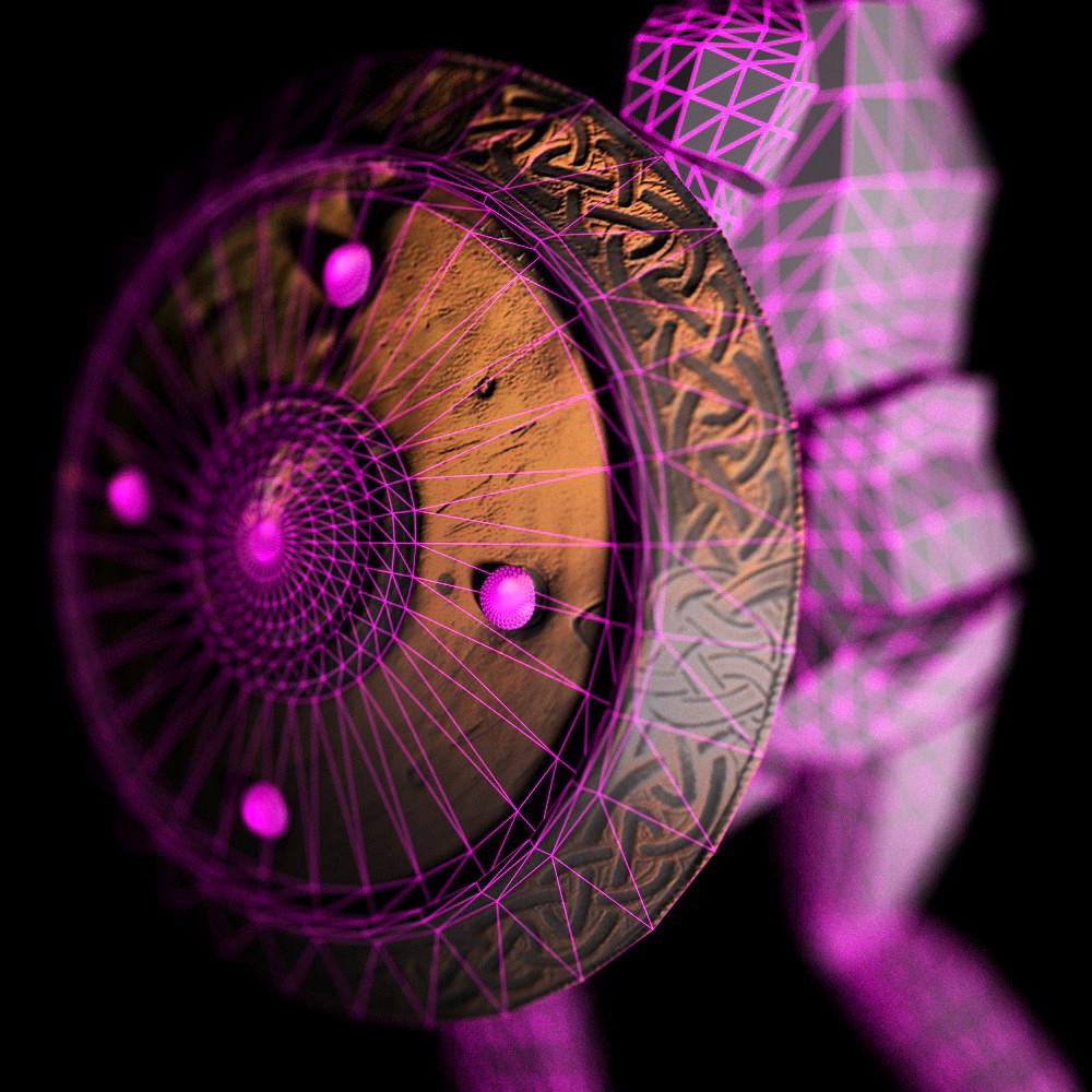 Wired shield including character and blade "CYCLES" preview image 1