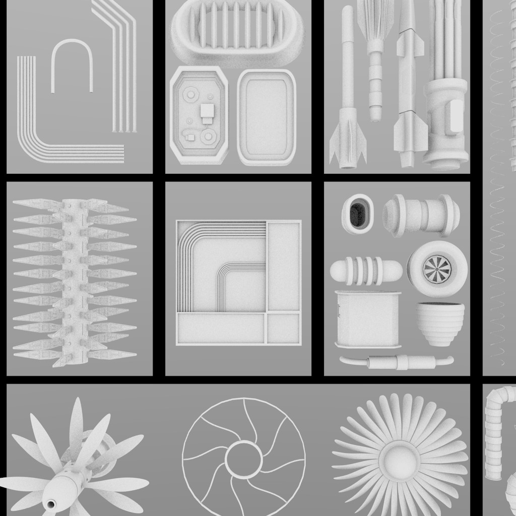 Sci-Fi Tech Pack - High Poly preview image 3