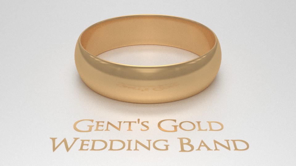 Gent's Gold Wedding Band preview image 1