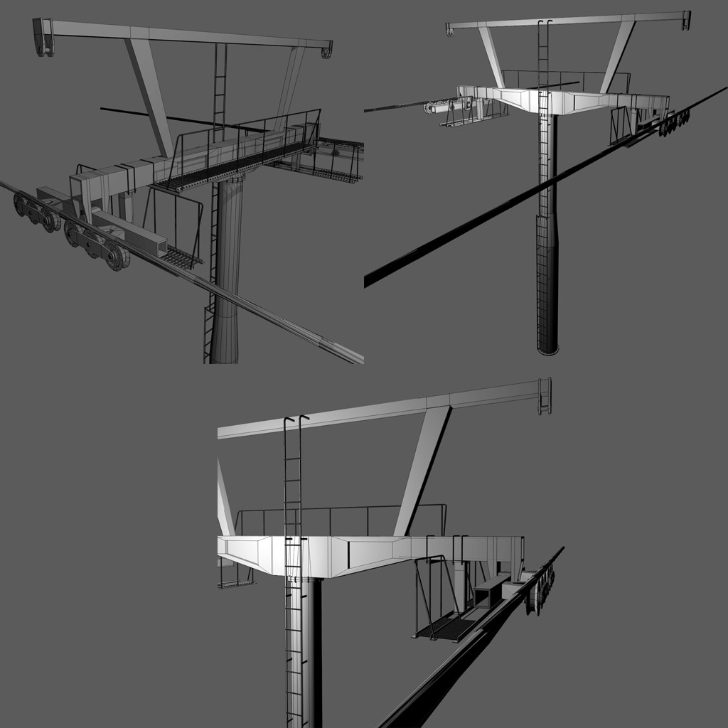 Modern cable road tower preview image 1