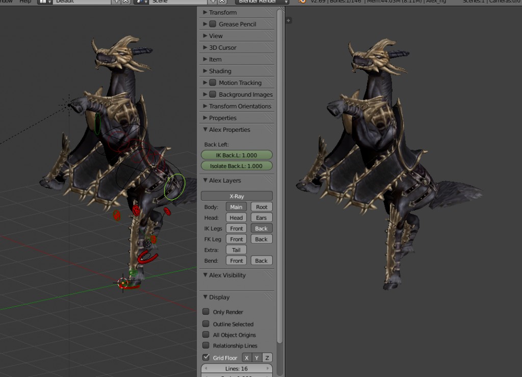 Knight Horse (remeshed, rigged, with actions) preview image 1