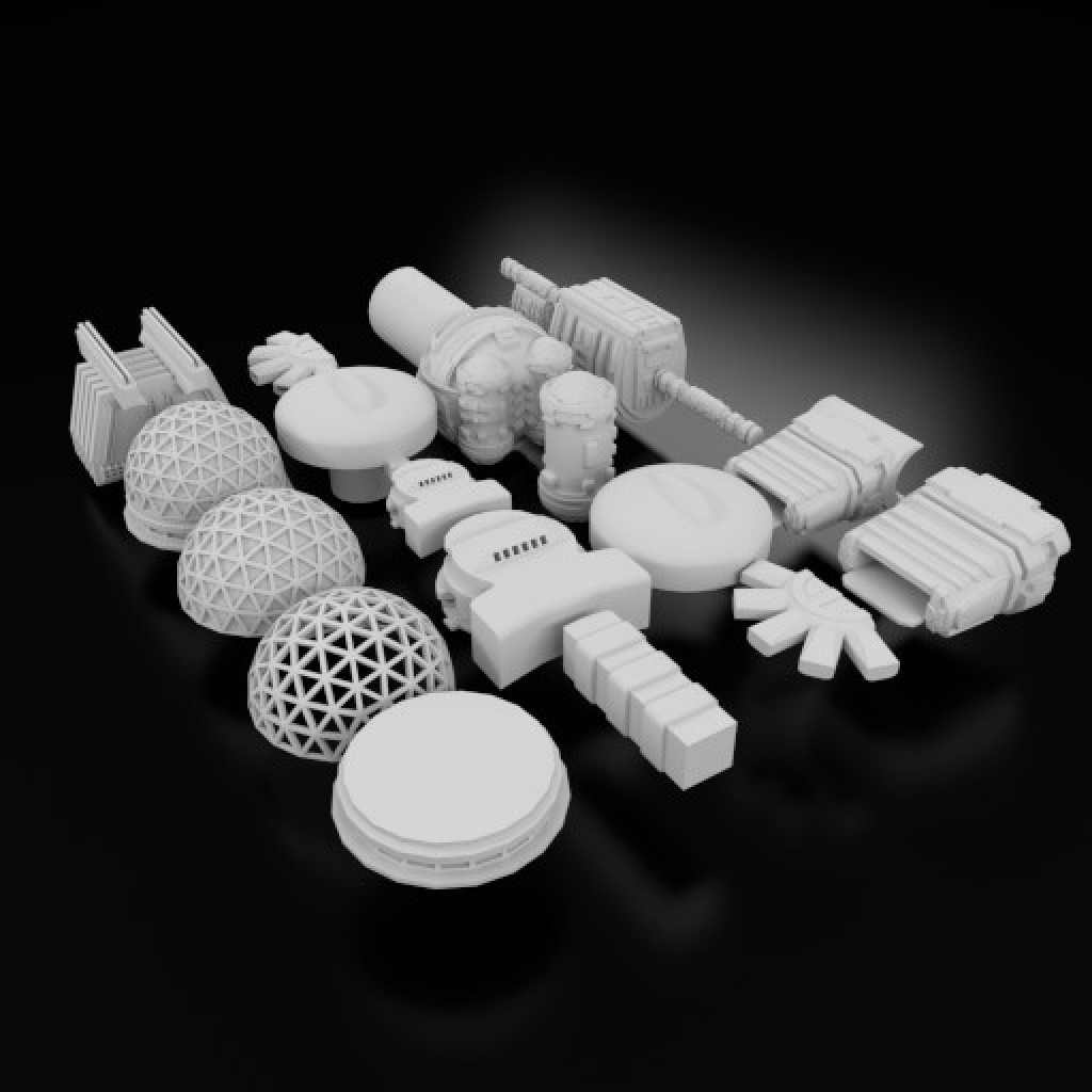 Low-Poly Sci-Fi Library preview image 1