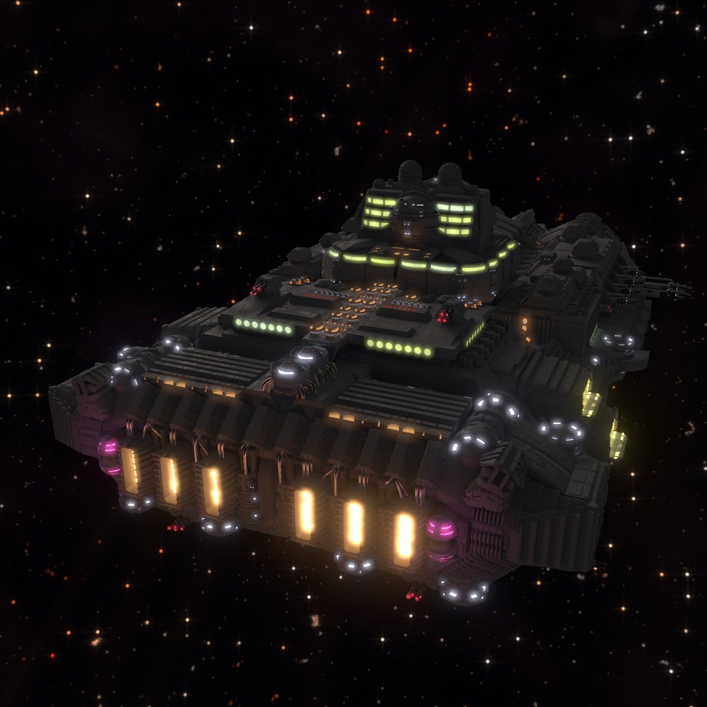 Tornado Escort Carrier made with Low-Poly Sci-Fi Library preview image 2