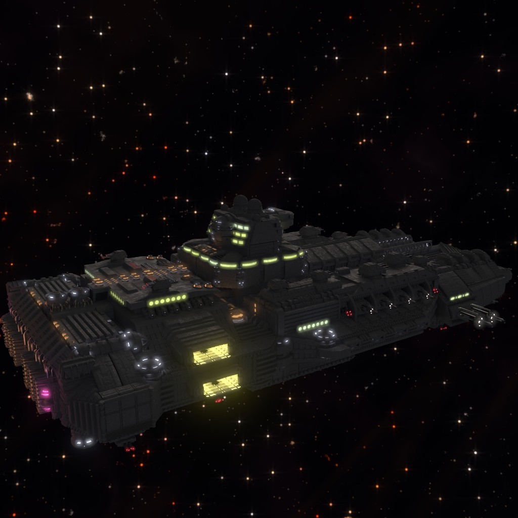 Tornado Escort Carrier made with Low-Poly Sci-Fi Library preview image 5