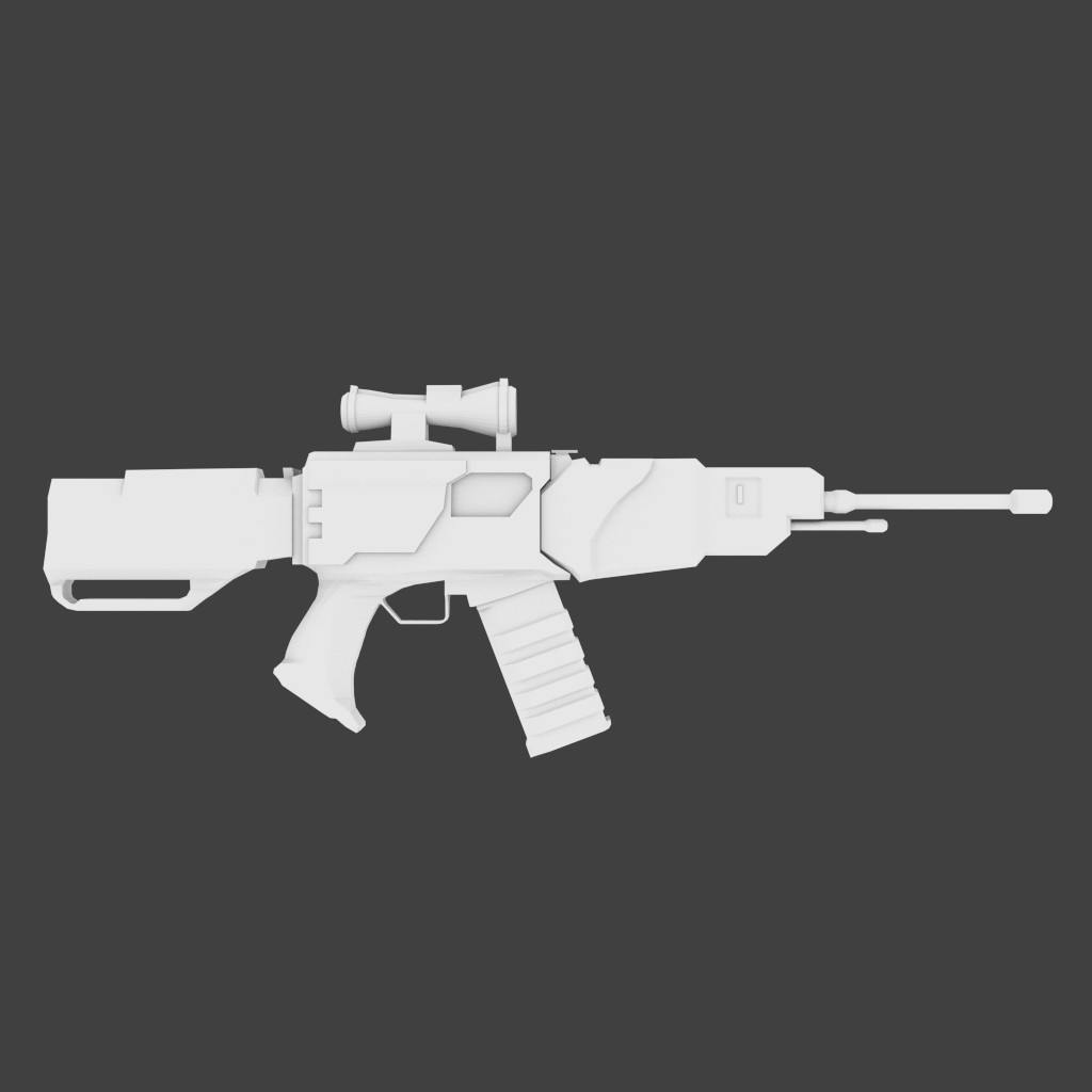 Sci-fi Untextured Weapon Kit (With multiple attachments)  preview image 5