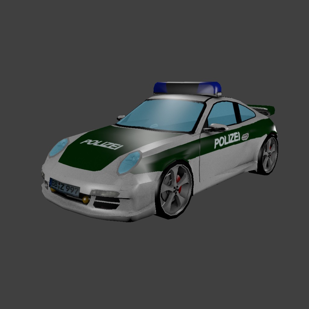 Porsche_997_turbo_polizei_lowpoly preview image 2