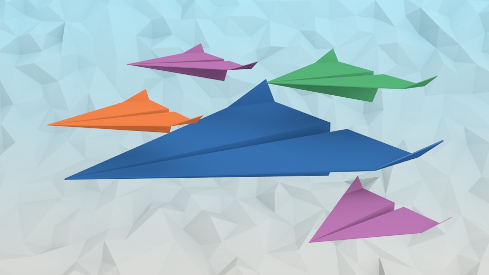 3d  paper planes preview image 3