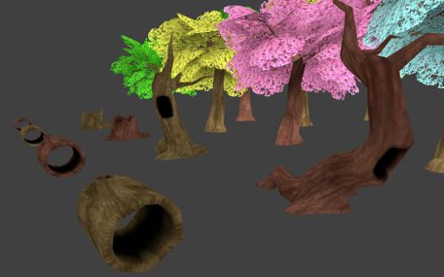 biblioteca de arvores cartoon para game. preview image