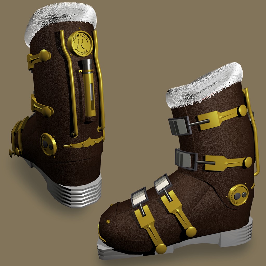 Steampunk alpine ski boot preview image 1