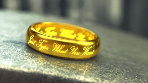 Gold ring with text preview image