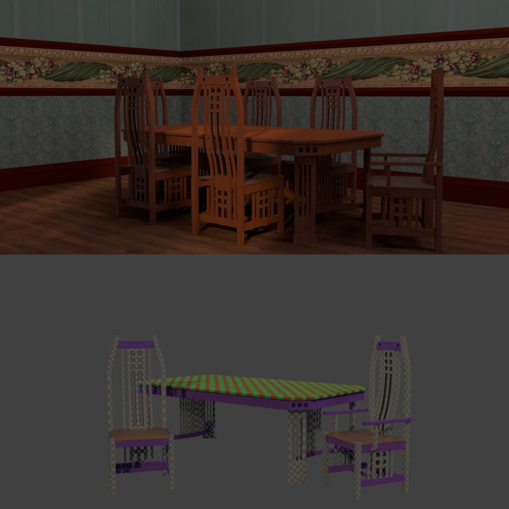 Mission table and chairs preview image 1