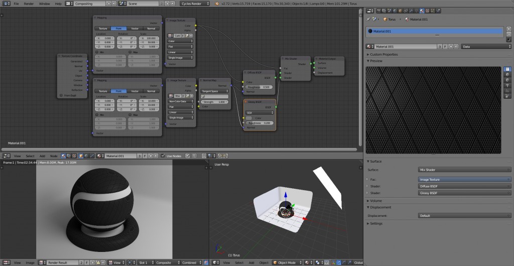 Rhomb Tile Carbon Material (Cycles) preview image 2