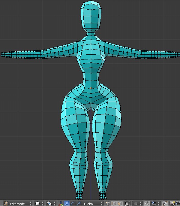 Curvy female basemesh (no hands/feet) preview image 1