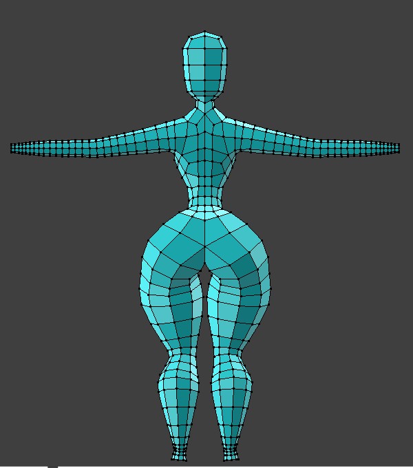 Curvy female basemesh (no hands/feet) preview image 2