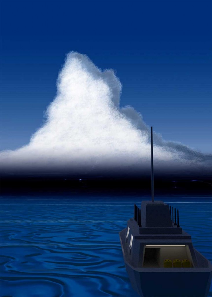 Boat in front of massive storm preview image 1