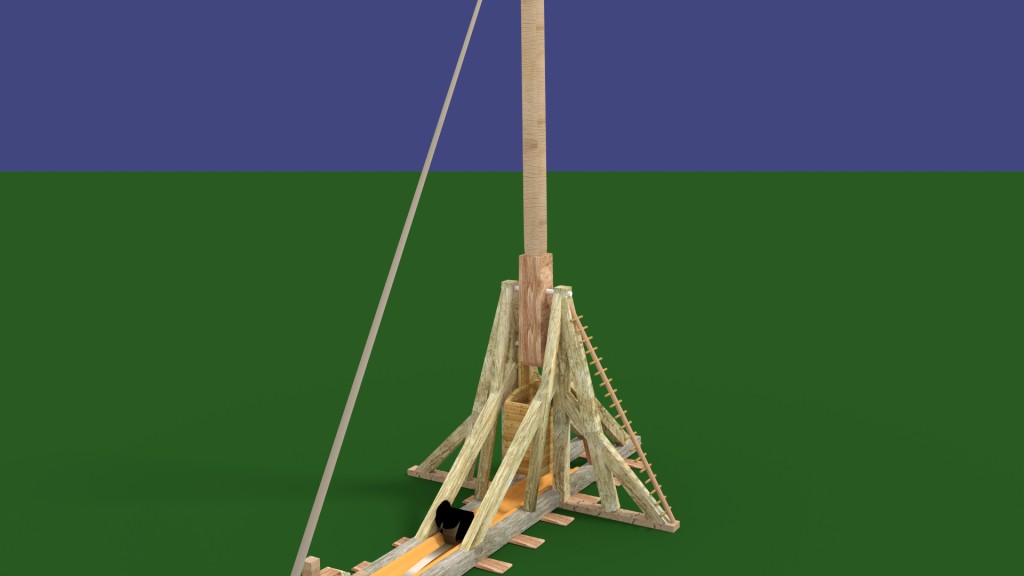 Blide, Tebuchet, Tribok beim Beschuss einer Burgmauer preview image 1