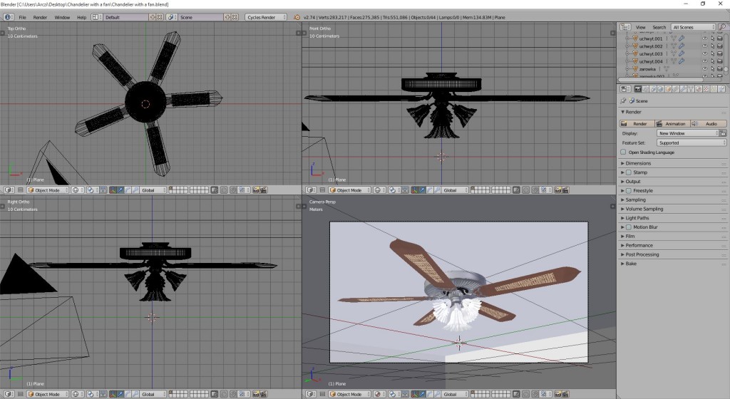 Chandelier with a fan preview image 2