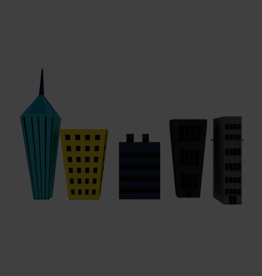 Low Poly Cartoony Skyscrapers Pack preview image 1