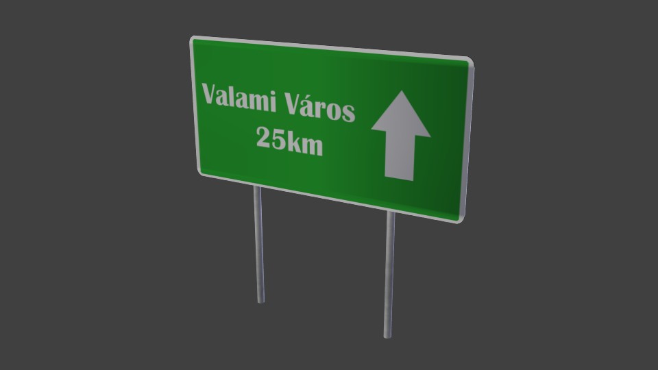 Road Sign low-poly preview image 1