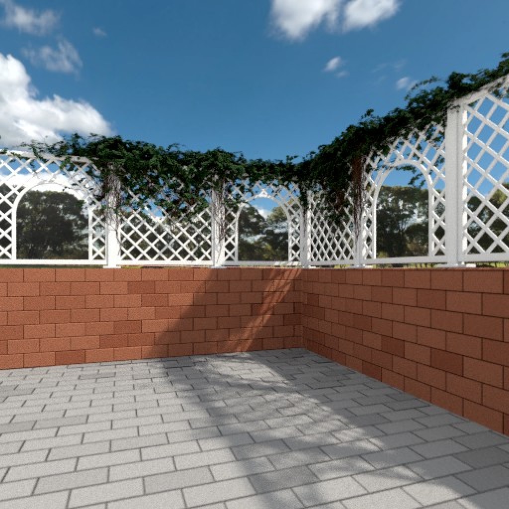 Wood Grid Fence with Ivy preview image 1