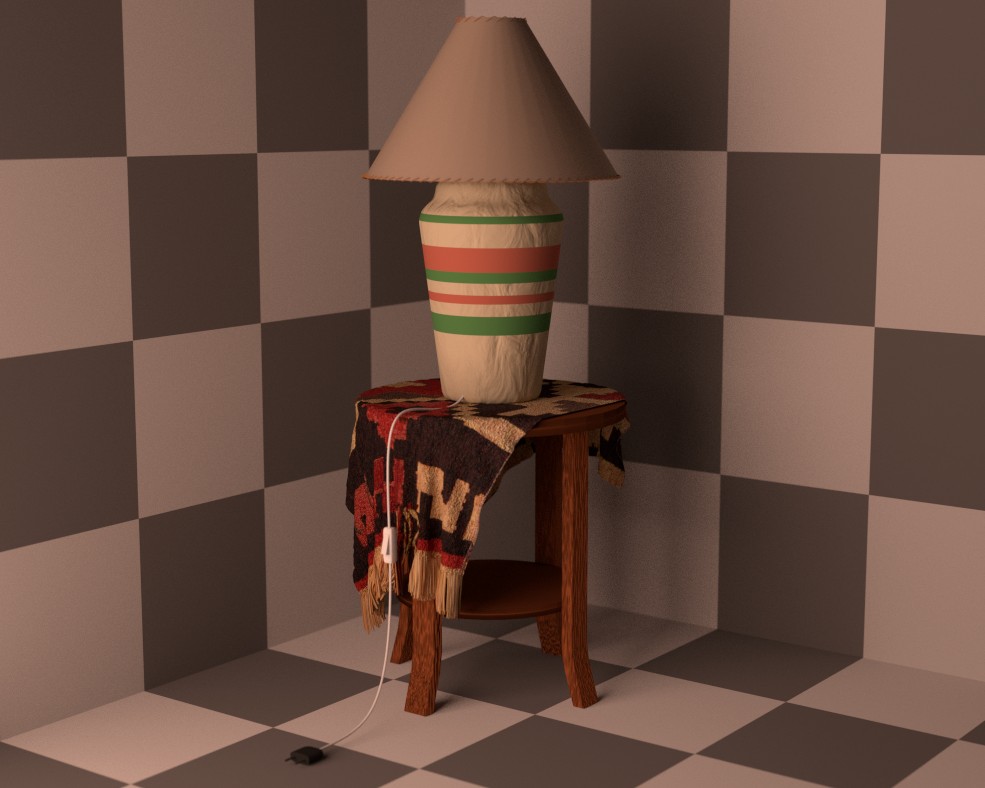 Table with lamp preview image 1