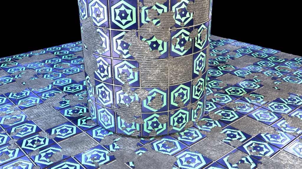 Tiled Ornamental Wall (Color Changeable) preview image 1