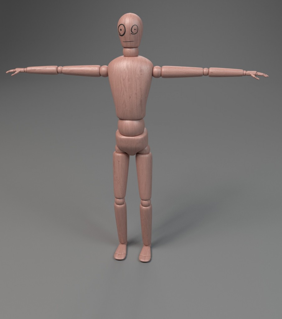 Blend Swap Wooden Character rigged and textured