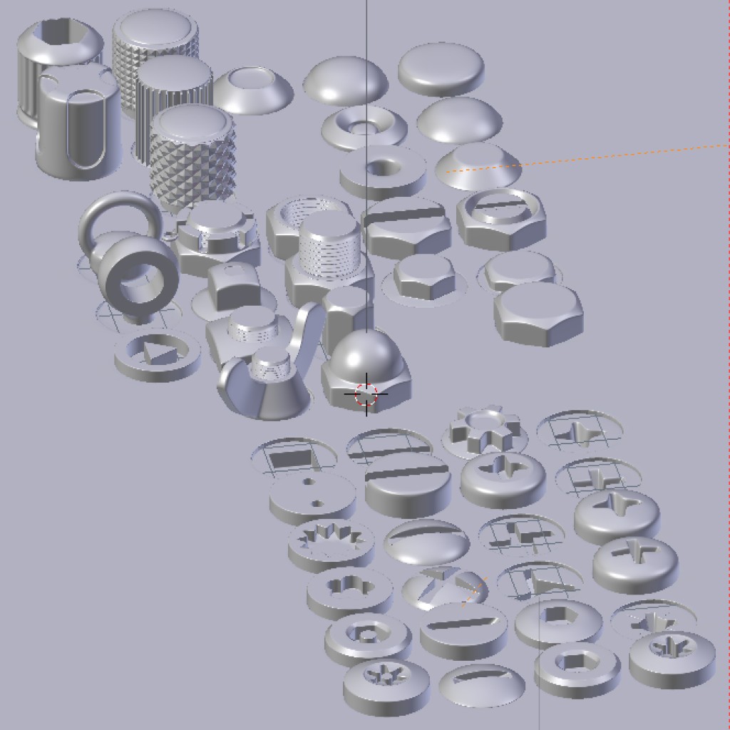 Collection of nuts, bolts, rivets, screws, knobs preview image 1