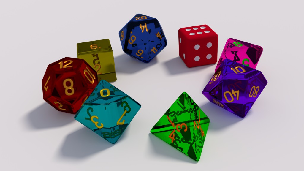 Dice (D20, D12, D8, D10, D8, D6, D4) preview image 1
