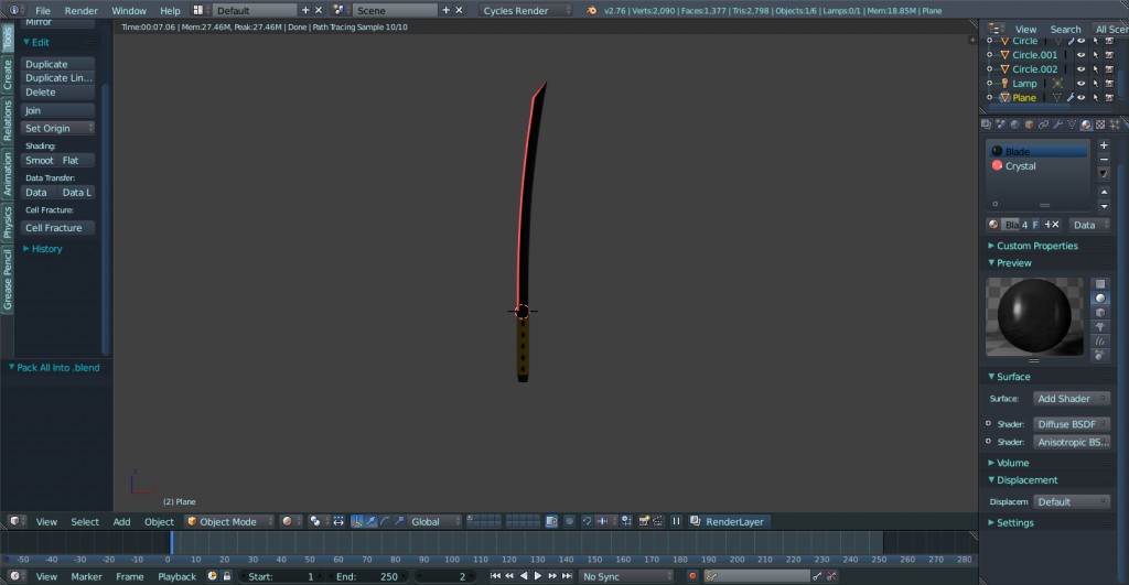 Crystal Edged Katana Blade preview image 1
