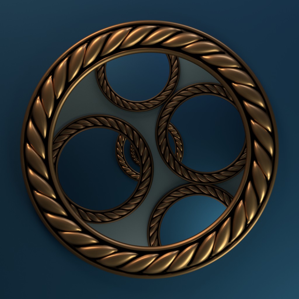 Round Mirror with Gold Frame preview image 1