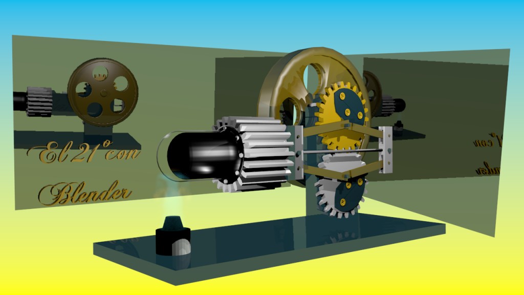 Mi 21Âº motor stirling con Blender preview image 1