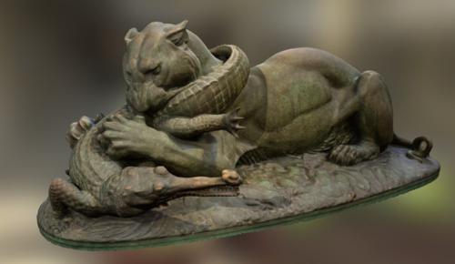 Tiger devouring a gavial preview image