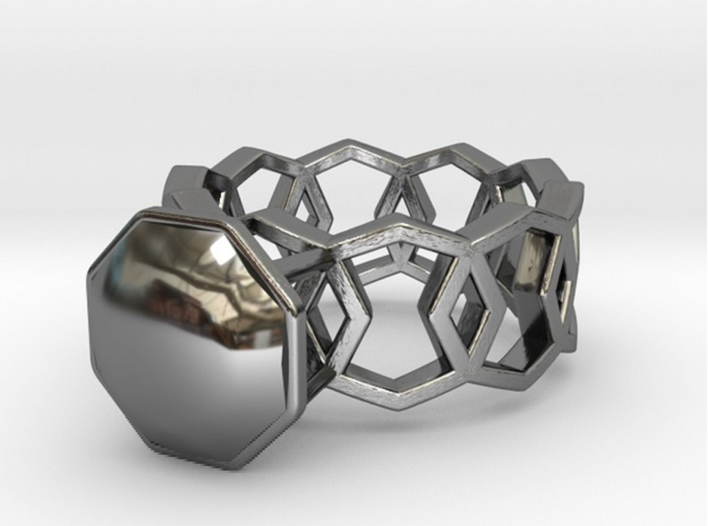 Octagonal Wire Ring 17.53mm with Octagon Gem preview image 1