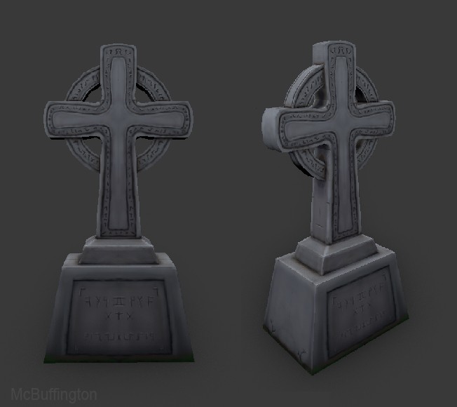 Celtic Tombstone Handpainted preview image 1