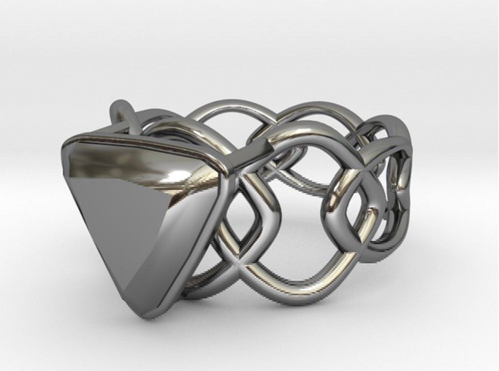 Conical Catenary Curve Ring 17.53mm with Trillant Gem preview image 1