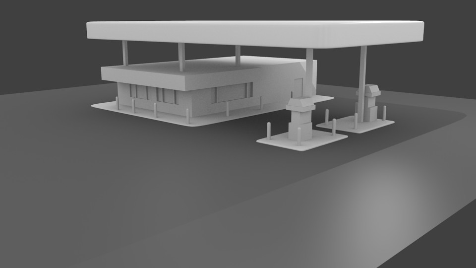 Low Poly Gas Station preview image 1