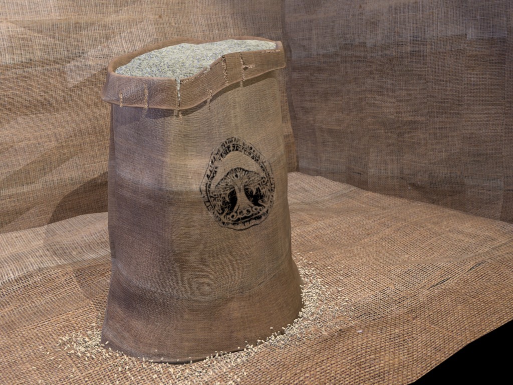 Burlap sacks of grain / rice preview image 1