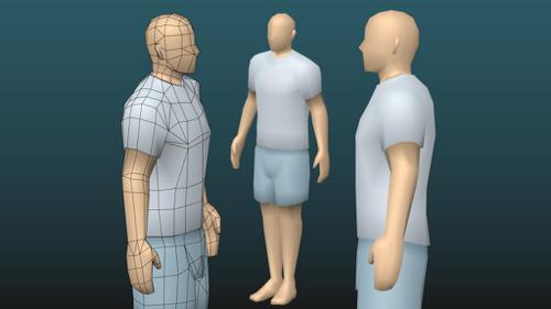 Low-poly blank male character preview image