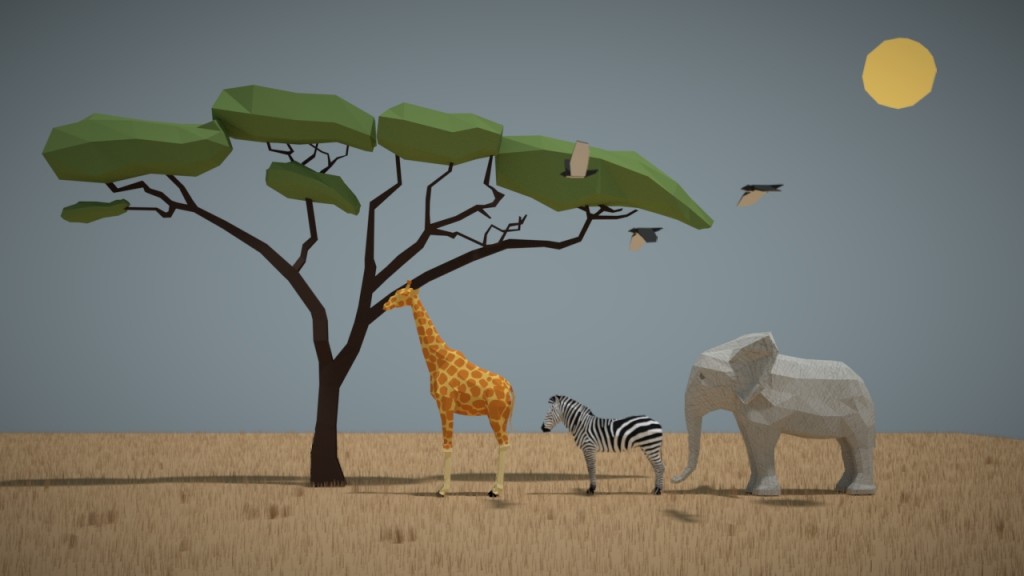 savane low poly preview image 1