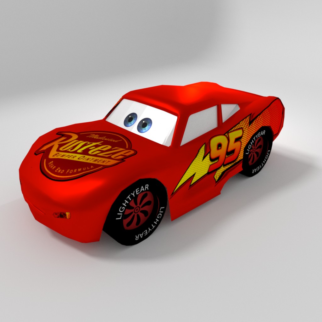Low Poly Lightning McQueen preview image 1