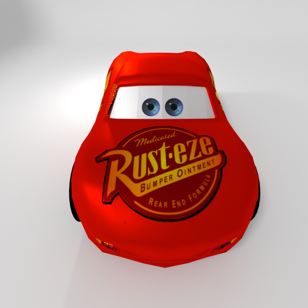 Low Poly Lightning McQueen preview image 2