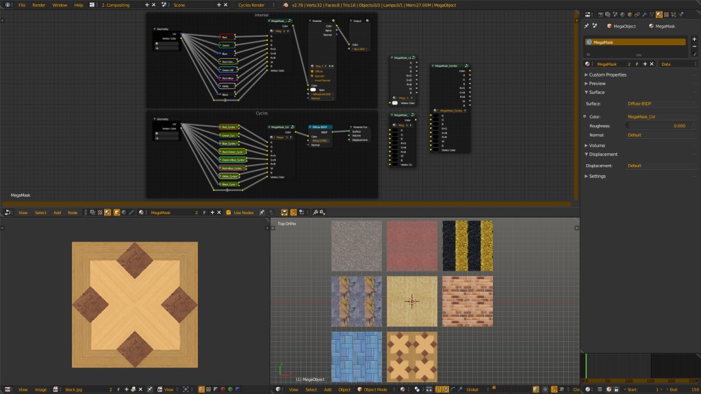 Material 8 in 1 Node Group (Vertex Color mask) v1 preview image 2