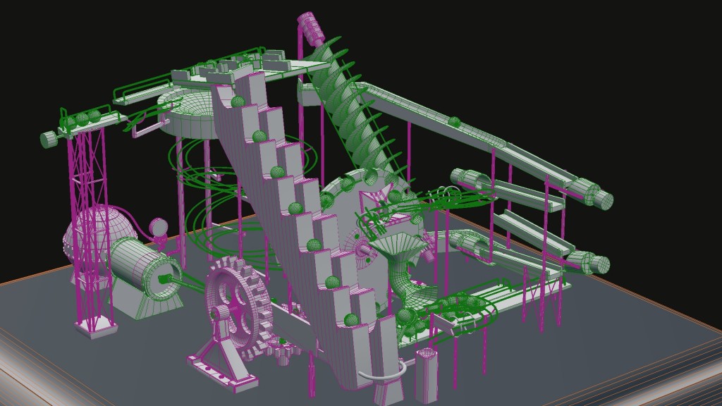 "Sisyphus Engine No. 1" physics based marble machine animation preview image 4